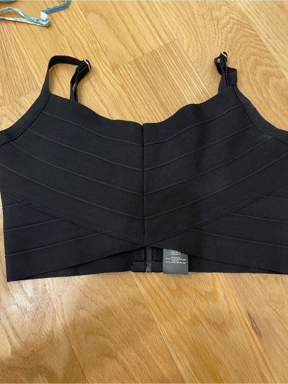 Aritzia Black Structured Bandage Crop Top